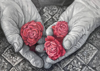 Marthas Hands Oil Painting By Bonnie Liss